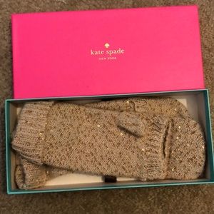 New with tags Kate Spade sequin gold mittens